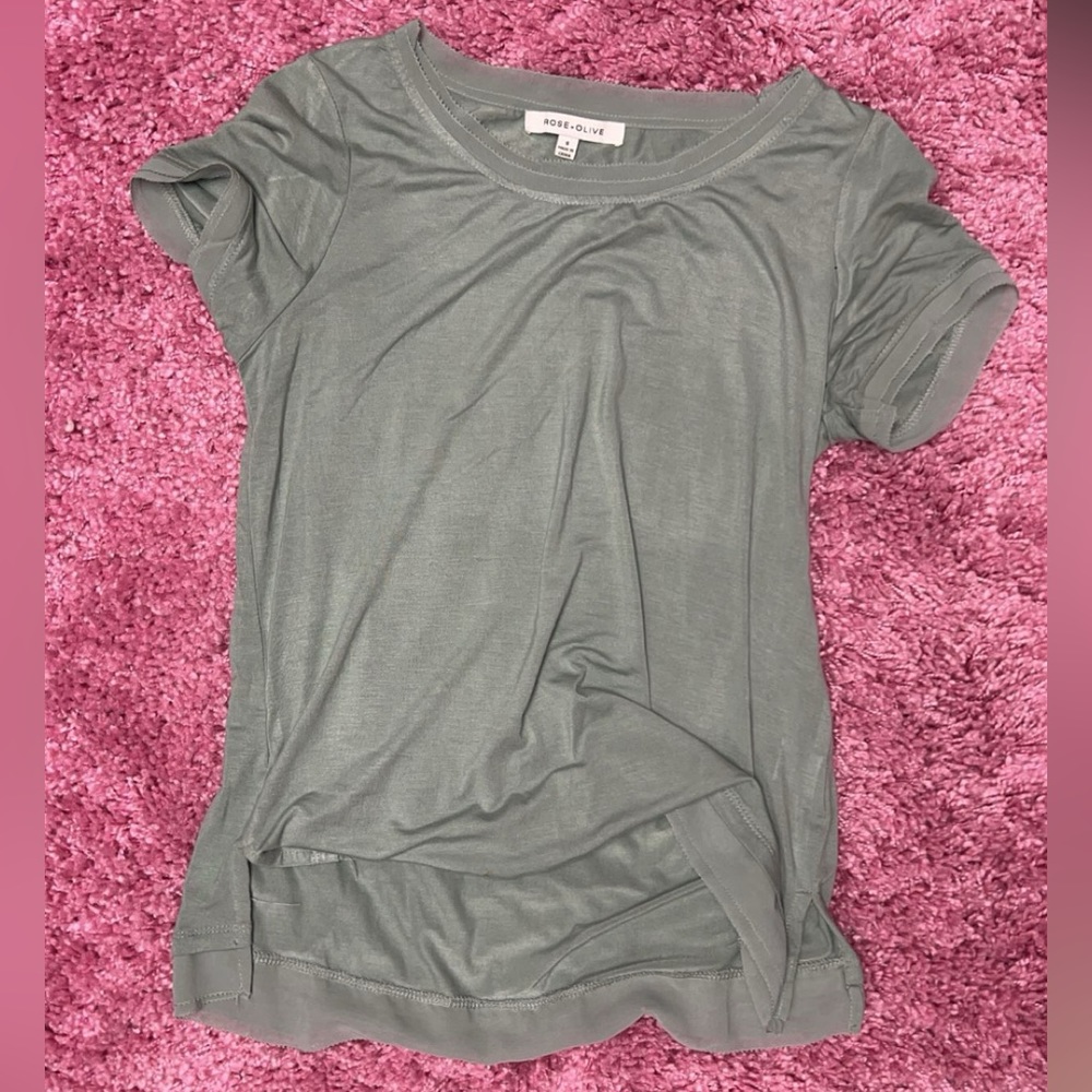 light green short sleeve blouse